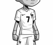 Coloriage Mbapp&eacute; de dessin anim&eacute;