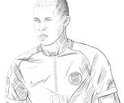 Coloriage et dessins gratuit Mbapp&eacute; dessin&eacute; au crayon à imprimer