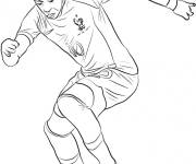 Coloriage et dessins gratuit Mbapp&eacute; en action pendant le match à imprimer