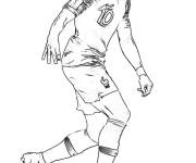 Coloriage et dessins gratuit Mbapp&eacute; en attaquant à imprimer