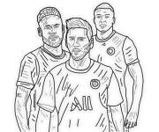 Coloriage et dessins gratuit Mbapp&eacute; et les meilleurs joueurs de la PSG à imprimer