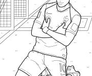 Coloriage Mbapp&eacute; et sa c&eacute;l&eacute;bration populaire apr&egrave;s avoir marqu&eacute;