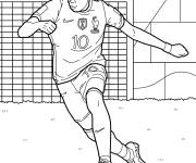 Coloriage Mbapp&eacute; jouant &agrave; la coupe du monde