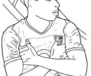 Coloriage Mbapp&eacute; marque pour la France