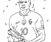 Coloriage Mbapp&eacute; meilleur joueur du match