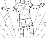 Coloriage Mbapp&eacute; ouvrant les bras