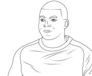 Coloriage et dessins gratuit Mbapp&eacute; pour maternelle à imprimer