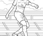 Coloriage Mbapp&eacute; r&eacute;alise des gestes techniques talentueux