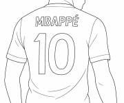 Coloriage Mbapp&eacute; vue de derri&egrave;re