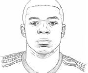 Coloriage Photo du visage de Mbapp&eacute;