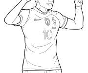 Coloriage Premiers pas de Mbapp&eacute; avec son &eacute;quipe nationale