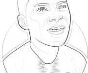 Coloriage et dessins gratuit T&ecirc;te de Kylian Mbapp&eacute; à imprimer