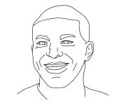 Coloriage et dessins gratuit Visage de Mbapp&eacute; qui rie à imprimer