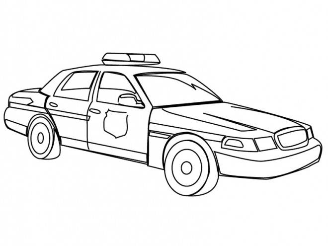 Coloriage La Voiture De Police Américaine Dessin Gratuit à