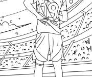 Coloriage Lamine Yamal avec le num&eacute;ro 19 en Espagne