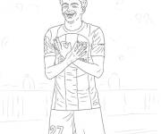 Coloriage et dessins gratuit Lamine Yamal c&eacute;l&egrave;bre apr&egrave;s avoir marqu&eacute; un but à imprimer