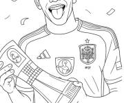 Coloriage Lamine Yamal et le troph&eacute;e