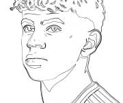 Coloriage Lamine Yamal r&eacute;aliste