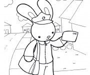 Coloriage Le lapin facteur