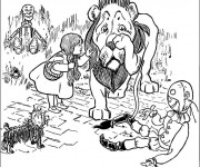 Coloriage &Eacute;pouvantail et le Lion
