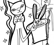 Coloriage Le Chat Magicien Dessin anim&eacute;