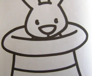 Coloriage Le Lapin sort sa T&ecirc;te du Chapeau de Magicien