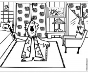 Coloriage Magicien &agrave; La maison