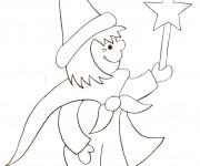 Coloriage Magicien au crayon