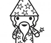 Coloriage Magicien Miniature