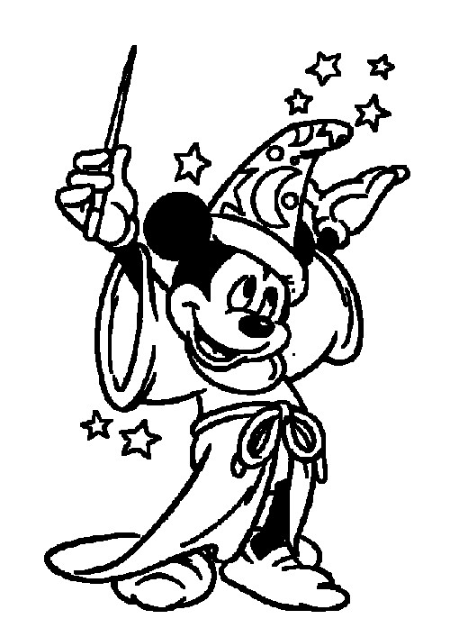 Coloriage et dessins gratuits Mickey Mouse Le Magicien à imprimer