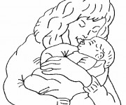 Coloriage Maman et bébé