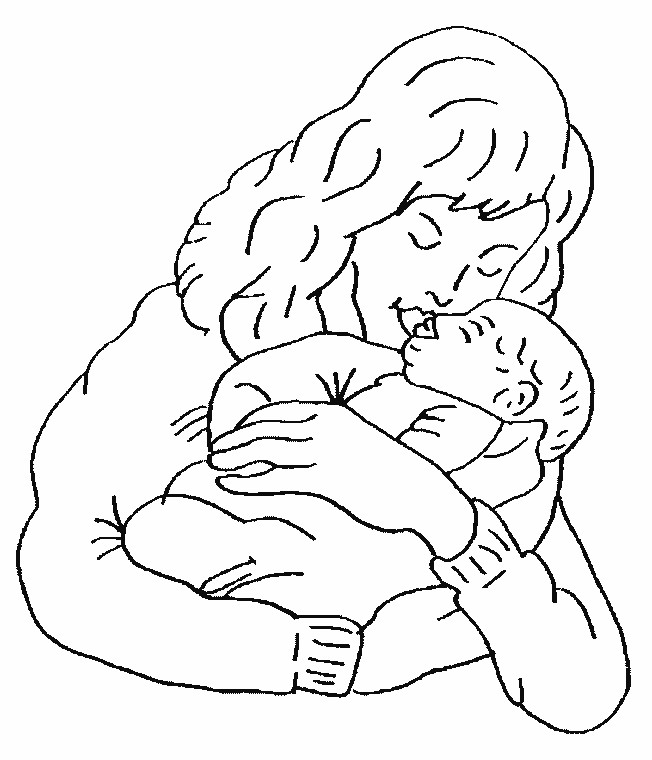 Coloriage Maman Et Bebe Dessin Gratuit A Imprimer