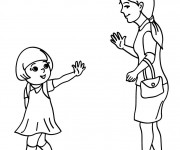 Coloriage Maman et sa petite fille