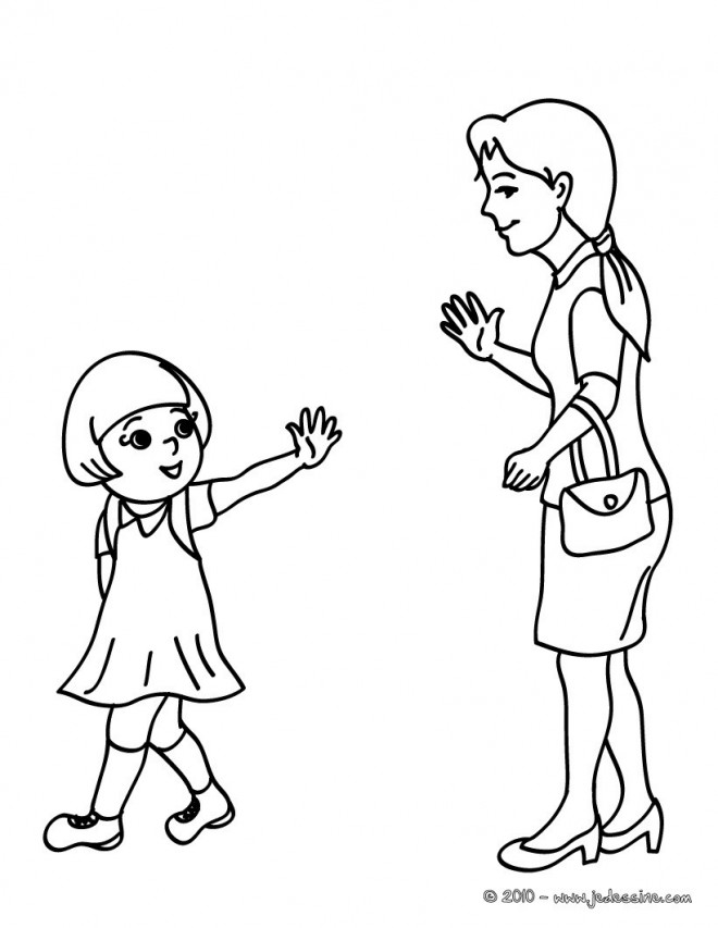 Coloriage Maman Et Sa Petite Fille Dessin Gratuit à Imprimer