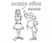 Coloriage Maman Fête