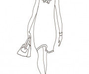 Coloriage croquis de mode femme