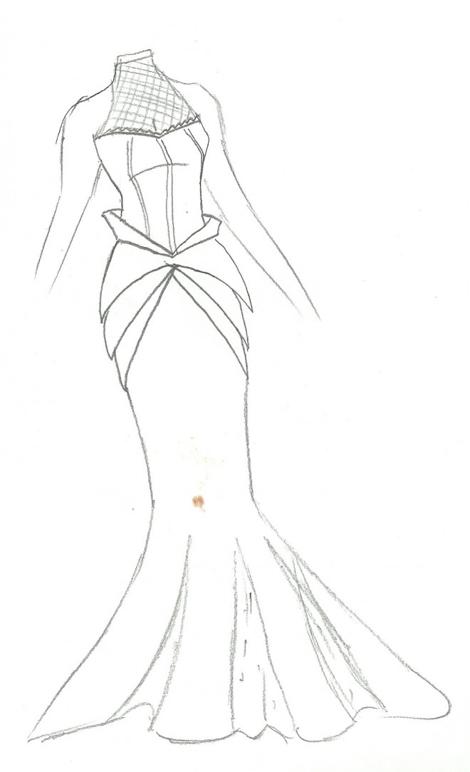 Coloriage Croquis Mannequin pour création vestimentaire