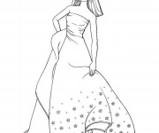 Coloriage Mannequin Barbie mode