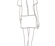 Coloriage Mannequin model habill&eacute;