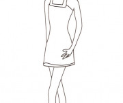 Coloriage Mannequin qui porte un Jupe