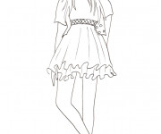 Coloriage Top model à habiller dessin gratuit à imprimer