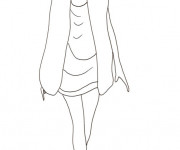 Coloriage Mannequin Top Mod&egrave;le en noir