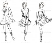 Coloriage Mannequins de couture styliste