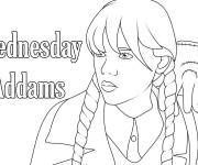 Coloriage Chose sur les &eacute;paules de Mercredi Addams