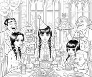 Coloriage L'anniversaire de Mercredi addams