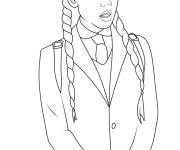 Coloriage L'&eacute;coli&egrave;re Mercredi Addams