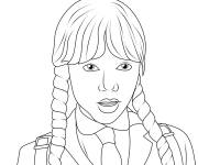 Coloriage L'&eacute;l&egrave;ve Mercredi Addams