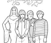 Coloriage La famille de Mercredi Addams