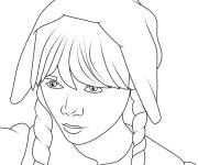 Coloriage La fille de la famille Addams