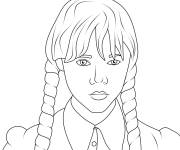 Coloriage La jeune Mercredi Addams